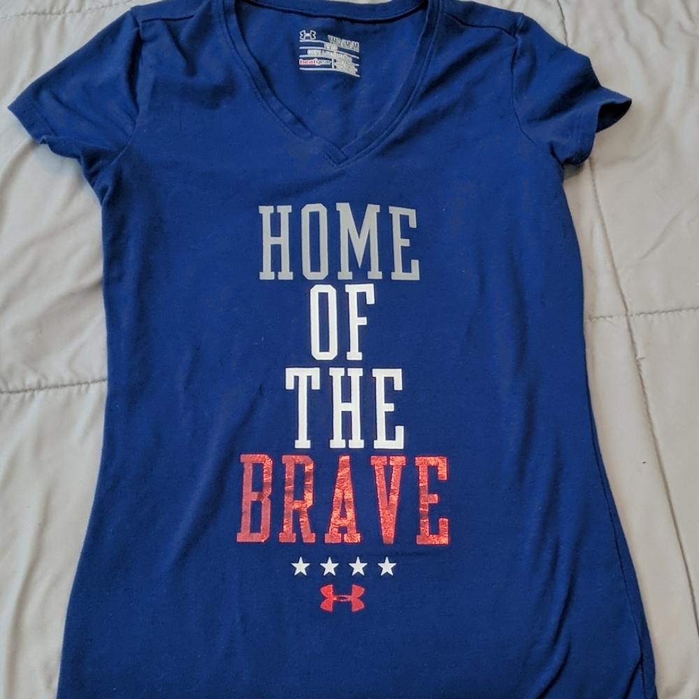 Girls under armour top USA home of the brave
